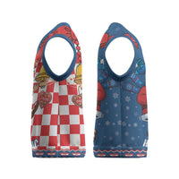 Funny Croatia Ugly Christmas Knitted V-Neck Vest Checkerboard Flag Santa Zagreb Design - Wonder Print Shop