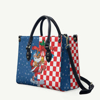 Funny Croatia Ugly Christmas Leather Bag Checkerboard Flag Santa Zagreb Design - Wonder Print Shop