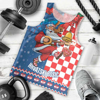 Funny Croatia Ugly Christmas Men Tank Top Checkerboard Flag Santa Zagreb Design - Wonder Print Shop