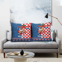 Funny Croatia Ugly Christmas Pillow Cover Checkerboard Flag Santa Zagreb Design - Wonder Print Shop