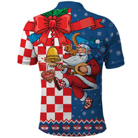 Funny Croatia Ugly Christmas Polo Shirt Checkerboard Flag Santa Zagreb Design - Wonder Print Shop