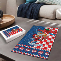 Funny Croatia Ugly Christmas Puzzle Checkerboard Flag Santa Zagreb Design - Wonder Print Shop