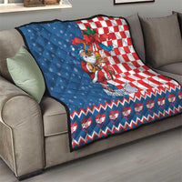 Funny Croatia Ugly Christmas Quilt Checkerboard Flag Santa Zagreb Design - Wonder Print Shop