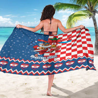 Funny Croatia Ugly Christmas Sarong Checkerboard Flag Santa Zagreb Design - Wonder Print Shop