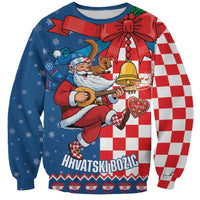 Funny Croatia Ugly Christmas Sweatshirt Checkerboard Flag Santa Zagreb Design - Wonder Print Shop