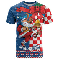 Funny Croatia Ugly Christmas T Shirt Checkerboard Flag Santa Zagreb Design - Wonder Print Shop
