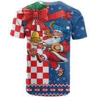 Funny Croatia Ugly Christmas T Shirt Checkerboard Flag Santa Zagreb Design - Wonder Print Shop