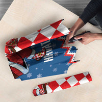 Funny Croatia Ugly Christmas Umbrella Checkerboard Flag Santa Zagreb Design - Wonder Print Shop