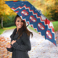 Funny Croatia Ugly Christmas Umbrella Checkerboard Flag Santa Zagreb Design - Wonder Print Shop