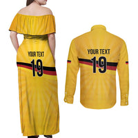 Custom Germany Heritage Eagle Couples Matching Off Shoulder Maxi Dress and Long Sleeve Button Shirt German Eagle with Flag Design - Wonder Print Shop