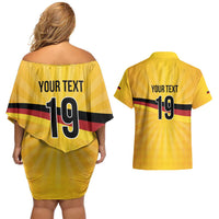 Custom Germany Heritage Eagle Couples Matching Off Shoulder Short Dress and Hawaiian Shirt German Eagle with Flag Design - Wonder Print Shop