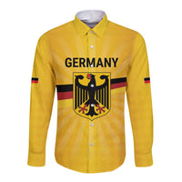 Custom Germany Heritage Eagle Long Sleeve Button Shirt German Eagle with Flag Design - Wonder Print Shop