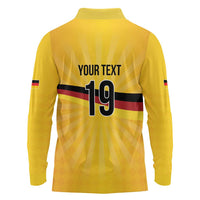 Custom Germany Heritage Eagle Long Sleeve Polo Shirt German Eagle with Flag Design - Wonder Print Shop