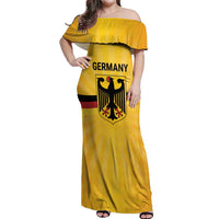 Custom Germany Heritage Eagle Off Shoulder Maxi Dress German Eagle with Flag Design - Wonder Print Shop