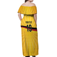 Custom Germany Heritage Eagle Off Shoulder Maxi Dress German Eagle with Flag Design - Wonder Print Shop