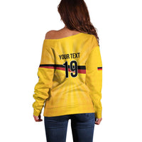 Custom Germany Heritage Eagle Off Shoulder Sweater German Eagle with Flag Design - Wonder Print Shop