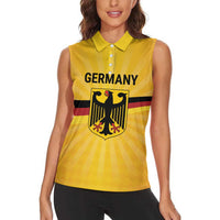 Custom Germany Heritage Eagle Women Sleeveless Polo Shirt German Eagle with Flag Design - Wonder Print Shop