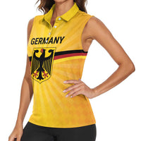 Custom Germany Heritage Eagle Women Sleeveless Polo Shirt German Eagle with Flag Design - Wonder Print Shop