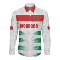 Custom Morocco Football Long Sleeve Button Shirt Road To Football Glory - Wonder Print Shop