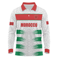 Custom Morocco Football Long Sleeve Polo Shirt Road To Football Glory - Wonder Print Shop