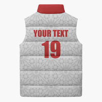 Custom Morocco Football Sleeveless Puffer Jacket Road To Football Glory - Wonder Print Shop