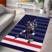 USA Ice Hockey Area Rug United States Eagle Mascot Style
