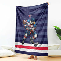 USA Ice Hockey Blanket United States Eagle Mascot Style