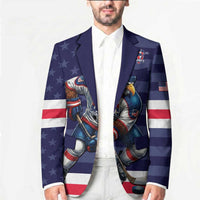 Custom USA Ice Hockey Blazer United States Eagle Mascot Style