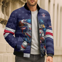 Custom USA Ice Hockey Bomber Puffer Jacket United States Eagle Mascot Style