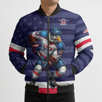 Custom USA Ice Hockey Bomber Puffer Jacket United States Eagle Mascot Style