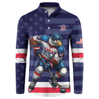 Custom USA Ice Hockey Button Sweatshirt United States Eagle Mascot Style