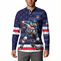 Custom USA Ice Hockey Button Sweatshirt United States Eagle Mascot Style