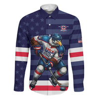 Custom USA Ice Hockey Family Matching Tank Maxi Dress and Hawaiian Shirt United States Eagle Mascot Style