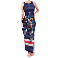 Custom USA Ice Hockey Family Matching Tank Maxi Dress and Hawaiian Shirt United States Eagle Mascot Style