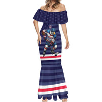 Custom USA Ice Hockey Mermaid Dress United States Eagle Mascot Style