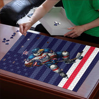 USA Ice Hockey Puzzle United States Eagle Mascot Style