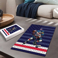 USA Ice Hockey Puzzle United States Eagle Mascot Style