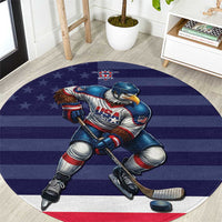 USA Ice Hockey Round Carpet United States Eagle Mascot Style