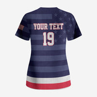 Custom USA Ice Hockey Scrub Top United States Eagle Mascot Style