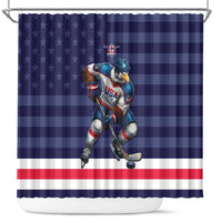 USA Ice Hockey Shower Curtain United States Eagle Mascot Style