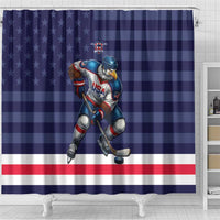 USA Ice Hockey Shower Curtain United States Eagle Mascot Style
