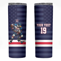Custom USA Ice Hockey Skinny Tumbler United States Eagle Mascot Style