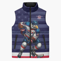 Custom USA Ice Hockey Sleeveless Puffer Jacket United States Eagle Mascot Style