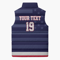 Custom USA Ice Hockey Sleeveless Puffer Jacket United States Eagle Mascot Style