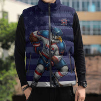 Custom USA Ice Hockey Sleeveless Puffer Jacket United States Eagle Mascot Style