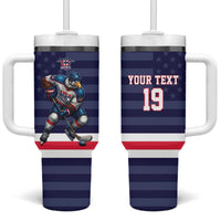 Custom USA Ice Hockey Tumbler With Handle United States Eagle Mascot Style