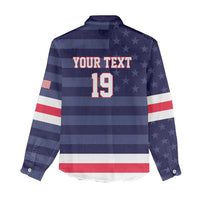 Custom USA Ice Hockey Women Casual Shirt United States Eagle Mascot Style
