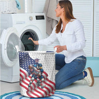 USA Ice Hockey Laundry Basket Eagle Mascot Stars and Stripes Design