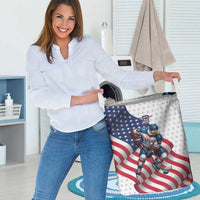 USA Ice Hockey Laundry Basket Eagle Mascot Stars and Stripes Design