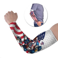 Custom USA Ice Hockey Arm Sleeves Eagle Mascot Stars and Stripes Design